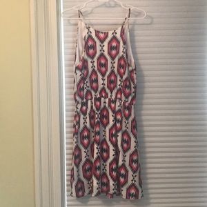 High neck patterned dress